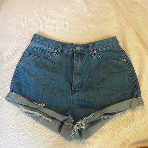 Princess polly “Gibson denim shorts” dark wash